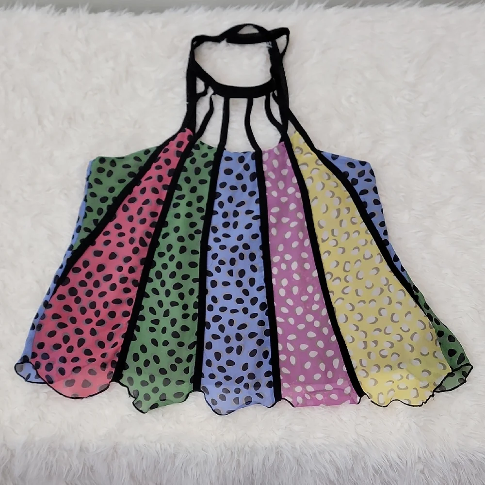 Cage Neck Clowncore Silk Tank Top - Picture 1 of 15